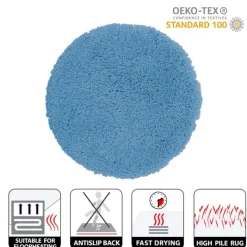 Tapis de bain - 60cm - Bleu Ciel - Microfibre - antidérapant - Highland SPIRELLA