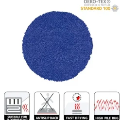 Tapis de bain - 110cm - Bleu Marine - Microfibre - antidérapant - Highland SPIRELLA