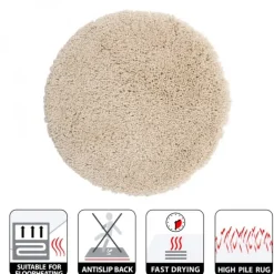 Tapis de bain - 110cm - Ecru - Microfibre - antidérapant - Highland SPIRELLA