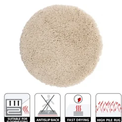 Tapis de bain - 60cm - Ecru - Microfibre - antidérapant - Highland SPIRELLA