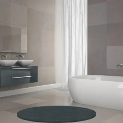 Tapis de bain - 110cm - Gris Granit - Microfibre - antidérapant - Highland SPIRELLA
