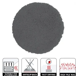 Tapis de bain - 60cm - Gris Granit - Microfibre - antidérapant - Highland SPIRELLA