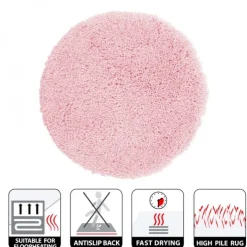 Tapis de bain - 60cm - Rose Clair - Microfibre - antidérapant - Highland SPIRELLA