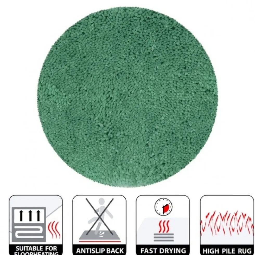 Tapis de bain - 60cm - Vert Basil - Microfibre - antidérapant - Highland SPIRELLA