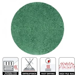 Tapis de bain - 110cm - Vert Basil - Microfibre - antidérapant - Highland SPIRELLA