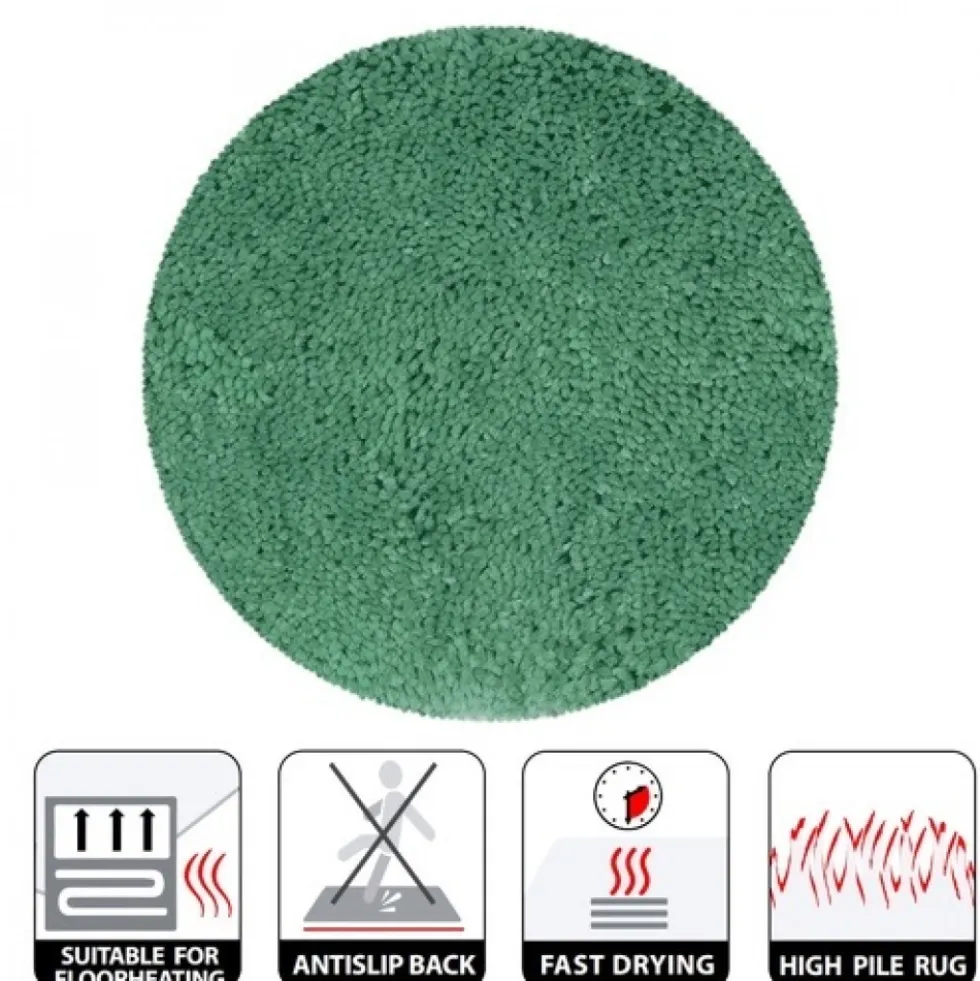 Tapis de bain - 110cm - Vert Basil - Microfibre - antidérapant - Highland SPIRELLA