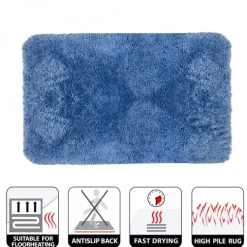 Tapis de bain - 60x90cm - Bleu Ciel - Microfibre - antidérapant - Highland SPIRELLA