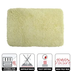 Tapis de bain - 55x65cm - Jaune Clair - Microfibre - antidérapant - Highland SPIRELLA