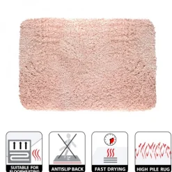 Tapis de bain - 70x120cm - Rose Clair - Microfibre - antidérapant - Highland SPIRELLA