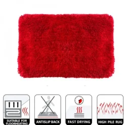 Tapis de bain - 70x120cm - Rouge - Microfibre - antidérapant - Highland SPIRELLA