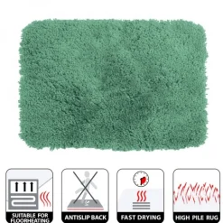 Tapis de bain - 60x90cm - Vert Basil - Microfibre - antidérapant - Highland SPIRELLA