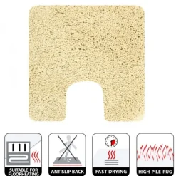 Tapis de WC - Microfibre - Antidérapant - HIGHLAND - 55x55cm - Jaune Clair SPIRELLA