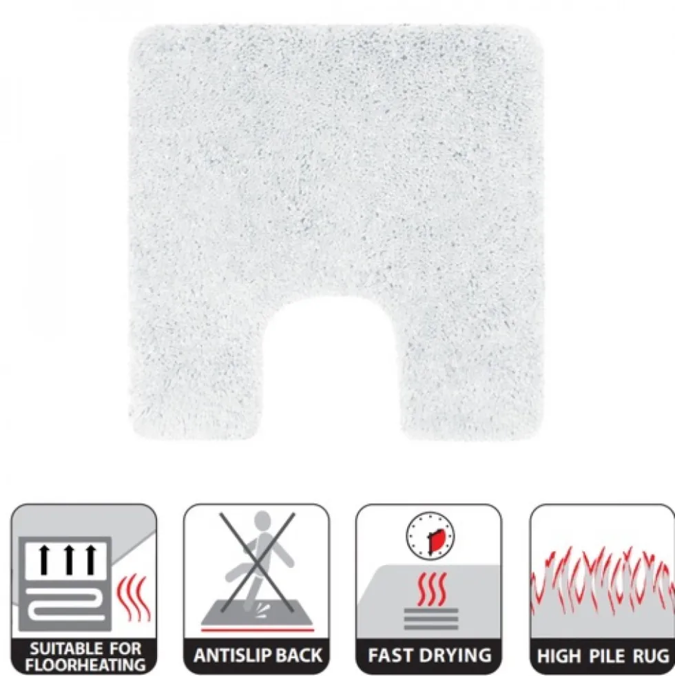 Tapis de WC - 55x55cm - Blanc - Microfibre - antidérapant - Highland SPIRELLA