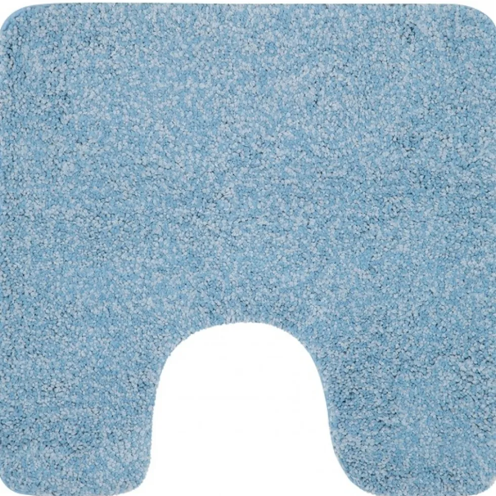 Tapis de WC - 55x55cm - Bleu Clair - Microfibre - antidérapant - Balance SPIRELLA
