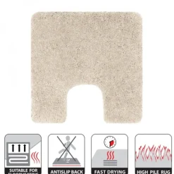 Tapis de WC - 55x55cm - Ecru - Microfibre - antidérapant - Highland SPIRELLA