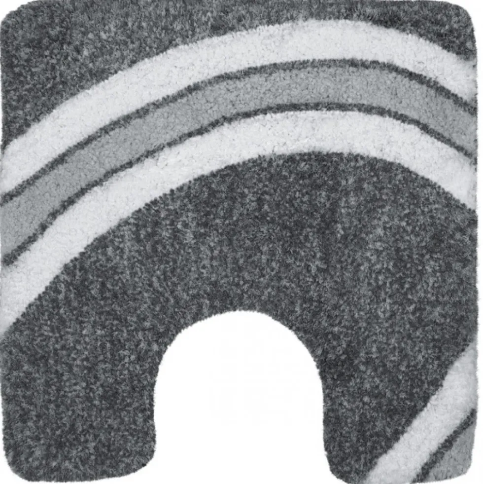 Tapis de WC - 55x55cm - Gris - Microfibre - antidérapant - Curve SPIRELLA