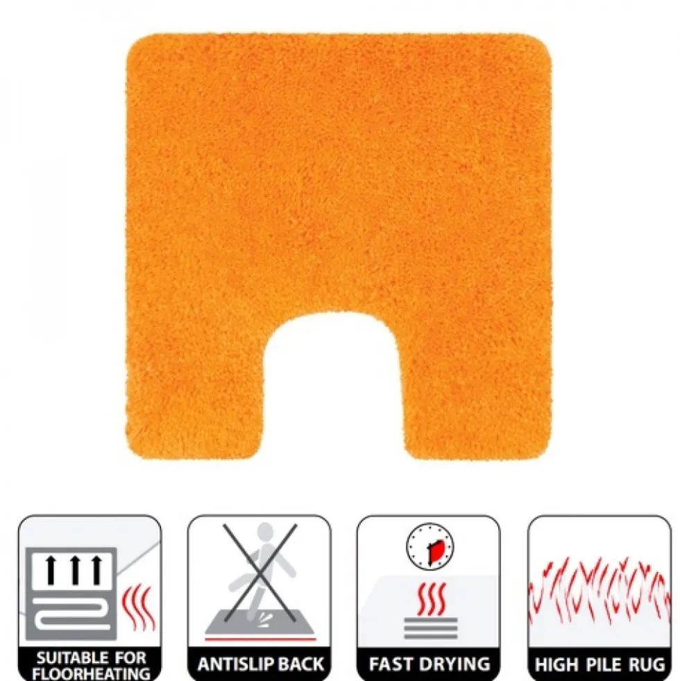 Tapis de WC - 55x55cm - Orange - Microfibre - antidérapant - Highland SPIRELLA