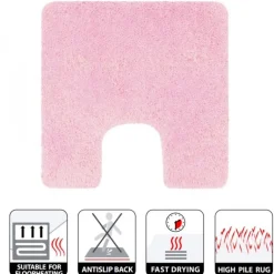 Tapis de WC - 55x55cm - Rose Clair - Microfibre - antidérapant - Highland SPIRELLA