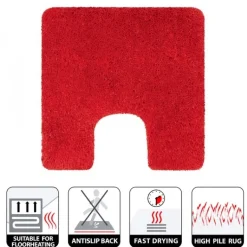 Tapis de WC - 55x55cm - Rouge - Microfibre - antidérapant - Highland SPIRELLA