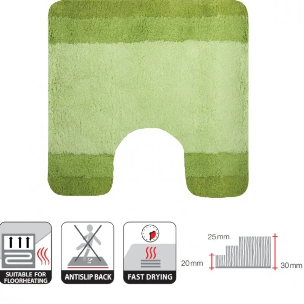 Tapis de WC - 55x55cm - Vert Kiwi - Microfibre - antidérapant - Balance SPIRELLA