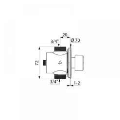Tempostop douche 20x27 DELABIE 749770 pour panneau DELABIE