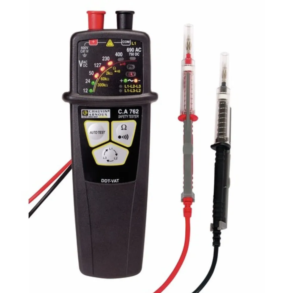 Testeur de tension VAT/DDT - pointes de touche IP2X - CA 762 CHAUVIN ARNOUX
