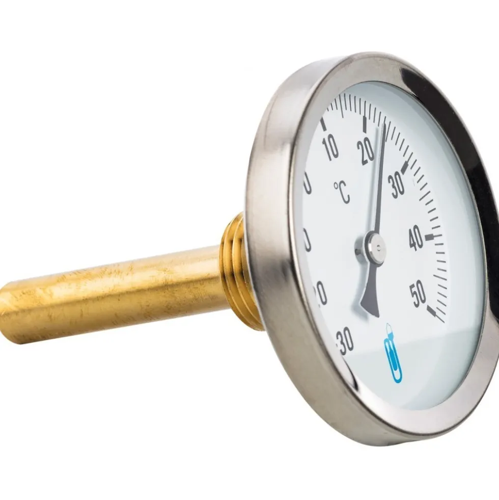 Thermomètre bimétallique à cadran - Ø 63 mm - plonge 100 mm - A45 DISTRILABO