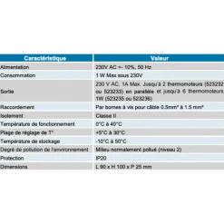 Thermostat d'ambiance digital filaire avec 2 modes de réglage THERMACOME