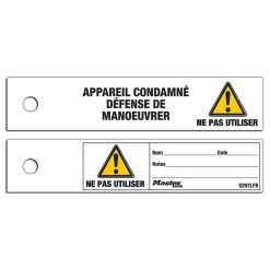 Étiquettes drapeaux pour cadenas de consignation - par 100 MASTER LOCK