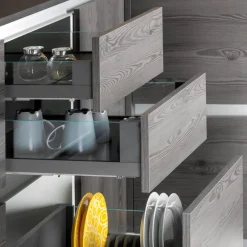 Tiroir extérieur Vertex avec côtés en verre - 93 mm - Gris - 40 kg EMUCA