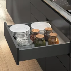 Tiroir extérieur Vertex 3D anthracite - 131 mm - 40 kg - pour fond 18 mm EMUCA