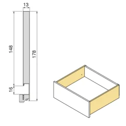 Tiroir extérieur Vertex 3D blanc - hauteur 178 mm - charge 40 kg EMUCA