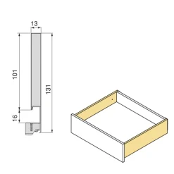 Tiroir extérieur Vertex 3D blanc - hauteur 131 mm - charge 40 kg EMUCA