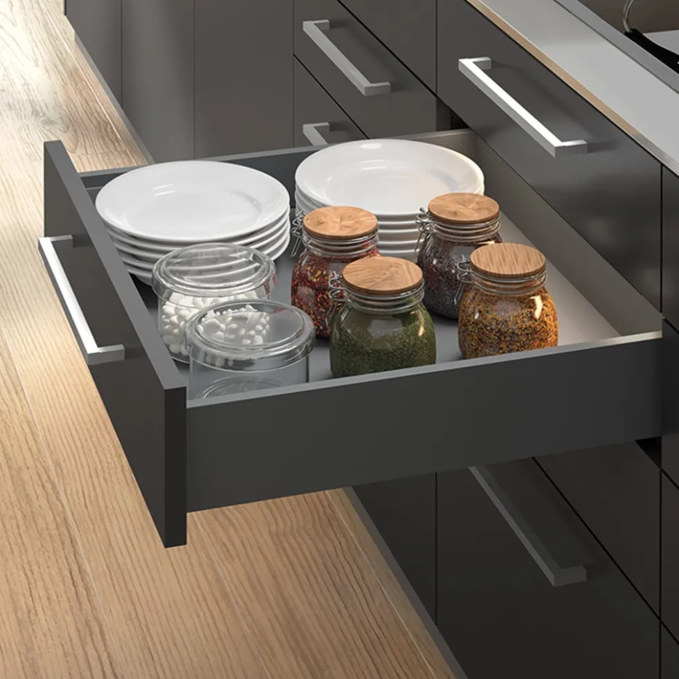 Tiroir extérieur Vertex 3D gris anthracite - hauteur 131 mm - charge 40 kg EMUCA