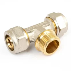 Té mâle à compression pour tube multicouche diam 16 mm - M15x21 (1/2") BOUTTÉ