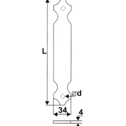 Té paumelle réglable pour volets aluminium - 34 x 179 - finition noir TORBEL