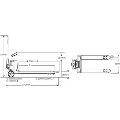 Transpalette peseur 3000 kg - HUB30KG HOLZMANN