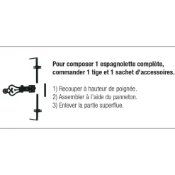 Tringle espagnolette ronde - acier noir JARDINIER MASSARD