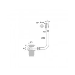 Trop-plein diamètre 30 mm x 14 mm pour vasque ou lavabo VALENTIN
