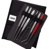 Trousse de 6 brucelles en acier inoxydable - 6 becs différents SAM OUTILLAGE