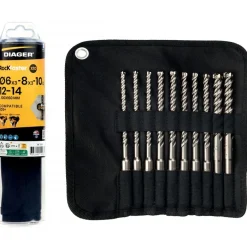 Trousse de 10 forets carbure Rockfaster SDS+ type 118D DIAGER