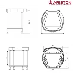 Trépied pour chauffe-eau NUOS PLUS S2 ARISTON