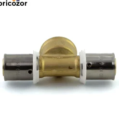 Té à sertir PER diamètre 16 mm avec sortie au centre à visser F15x21 BRICOZOR