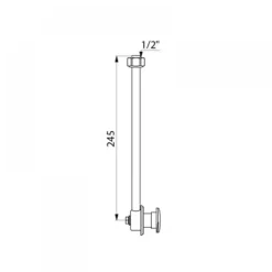 Tubulure d'alimentation F1/2" à effet d'eau pour urinoir DELABIE