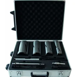 Valise 5 scies cloches diamant pour perforateur et perceuse LEMAN