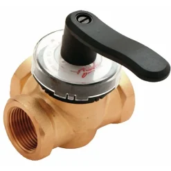 Vanne rotative - en laiton DZR 3 voies - HRB DANFOSS