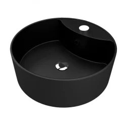 Vasque à poser ronde 40 cm - noir mat - Fjord AURLANE
