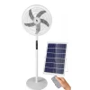 Ventilateur solaire hybride rechargeable - 3 vitesses - noir ou blanc BF LIGHT