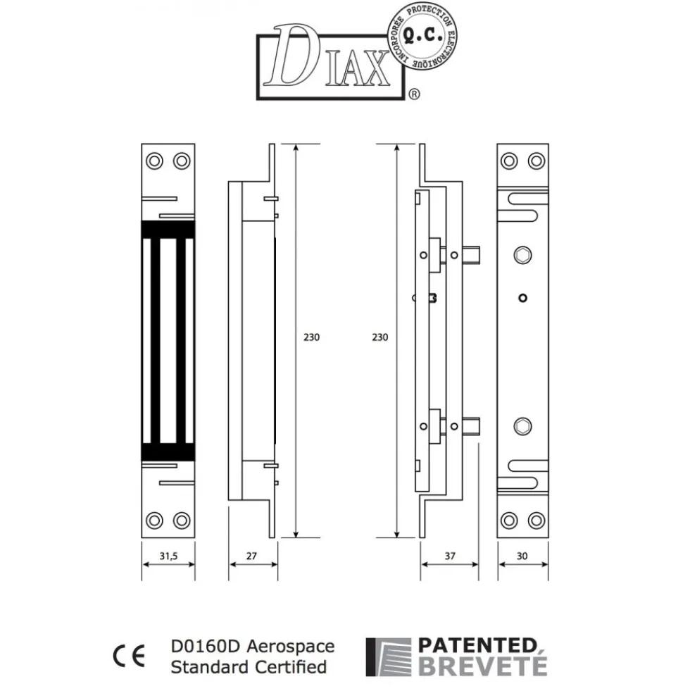 Ventouse électromagnétique CZ3000 à cisaillement DIAX