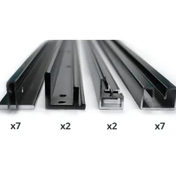 Verrière intérieure 6 carreaux 108 x 183,2 cm noir - vitrage inclus Kit Atelier